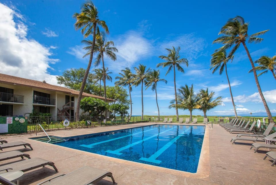 Waiohuli Beach Hale #B-206 Oceanfront View, Quiet Location, A/C Throughout Apartment in Kihei