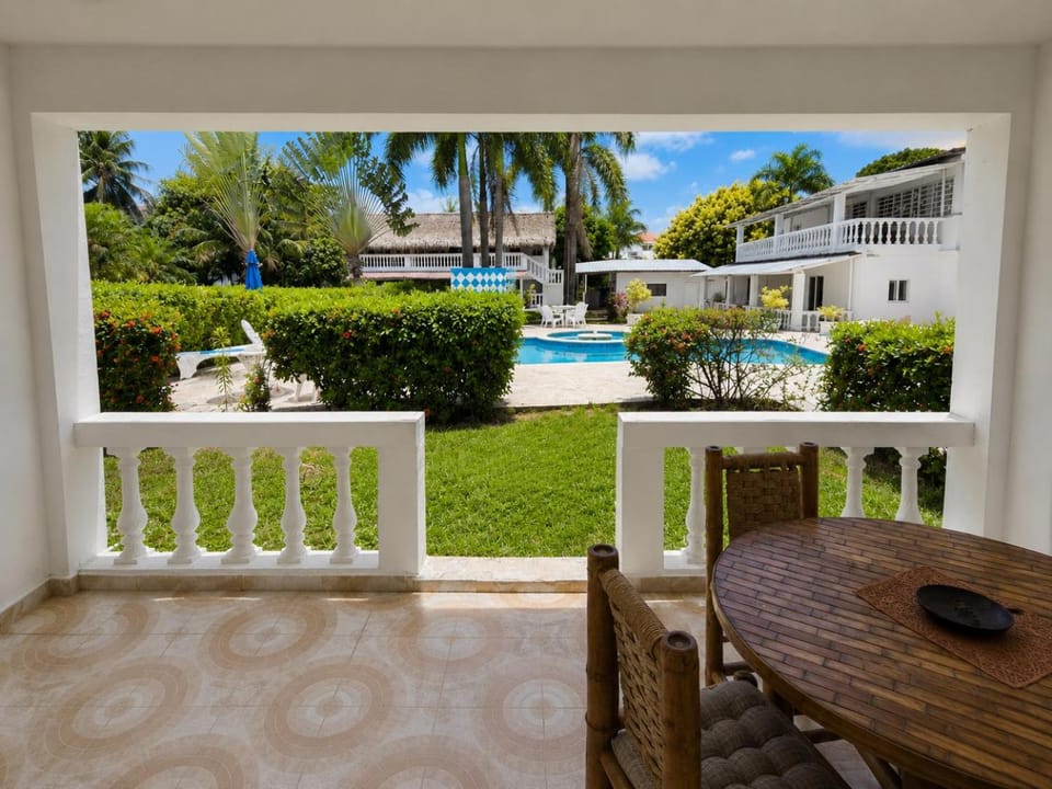 Patio, Balcony/Terrace, Pool view