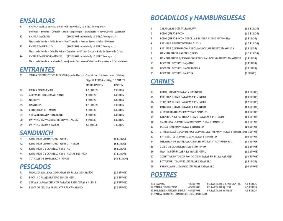 Restaurant/places to eat