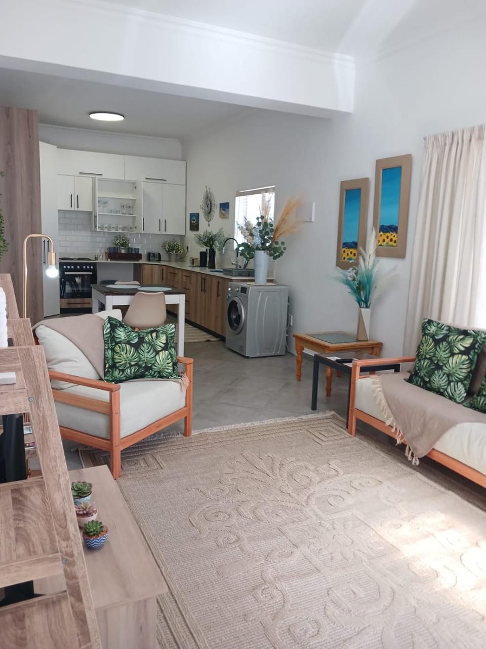 Living room, kitchen