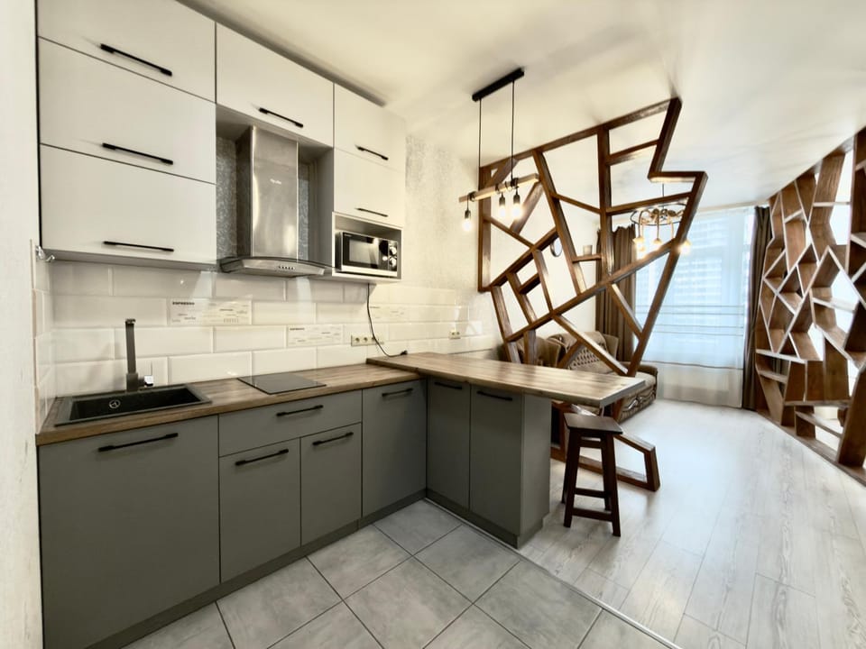 Kitchen or kitchenette, Living room, Seating area, Dining area, pet friendly, stove