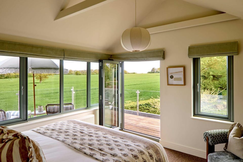 Bed, Natural landscape, Garden, Bedroom, Garden view