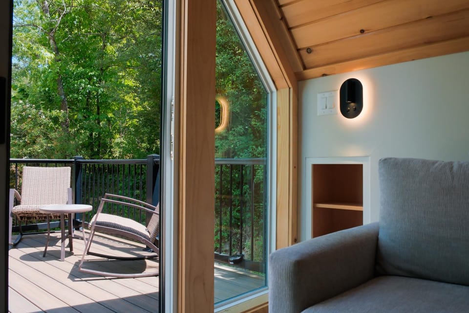 NEW BUILD A-frame TinyHouse on Pond near Asheville House in Woodfin