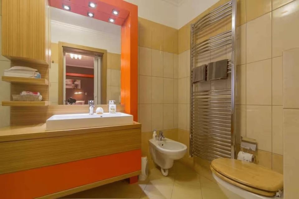 Shower, Toilet, bidet, towels