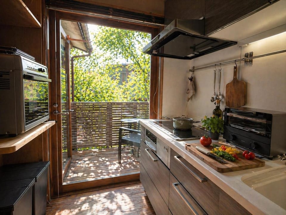 Kitchen or kitchenette, Inner courtyard view