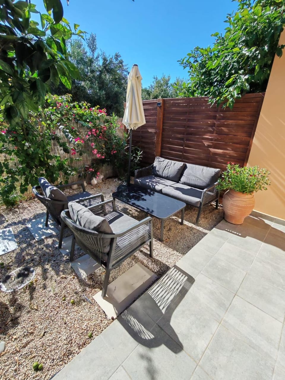 Patio, Seating area, Garden view
