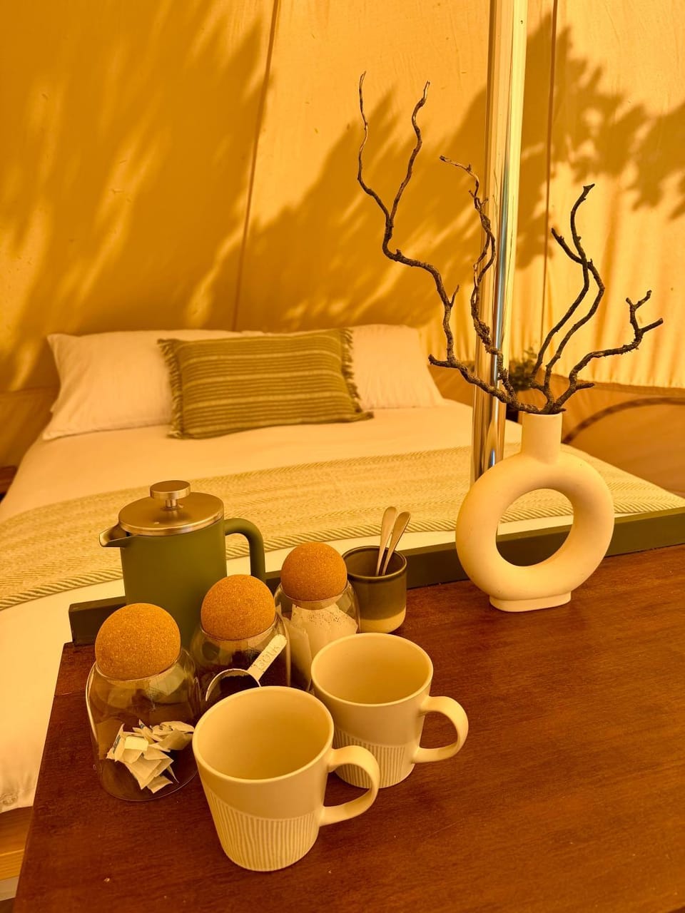 Heron Luxury Bell Tent at Tregonetha Lake with Private Fishing Peg Luxury tent in Saint Columb Major