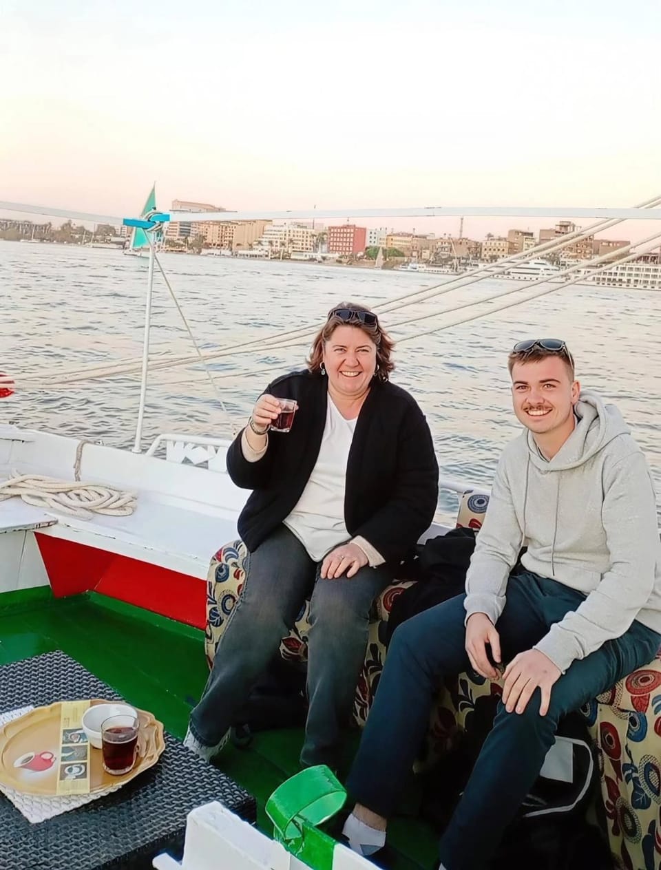 Felucca sailing boat Docked boat in Luxor