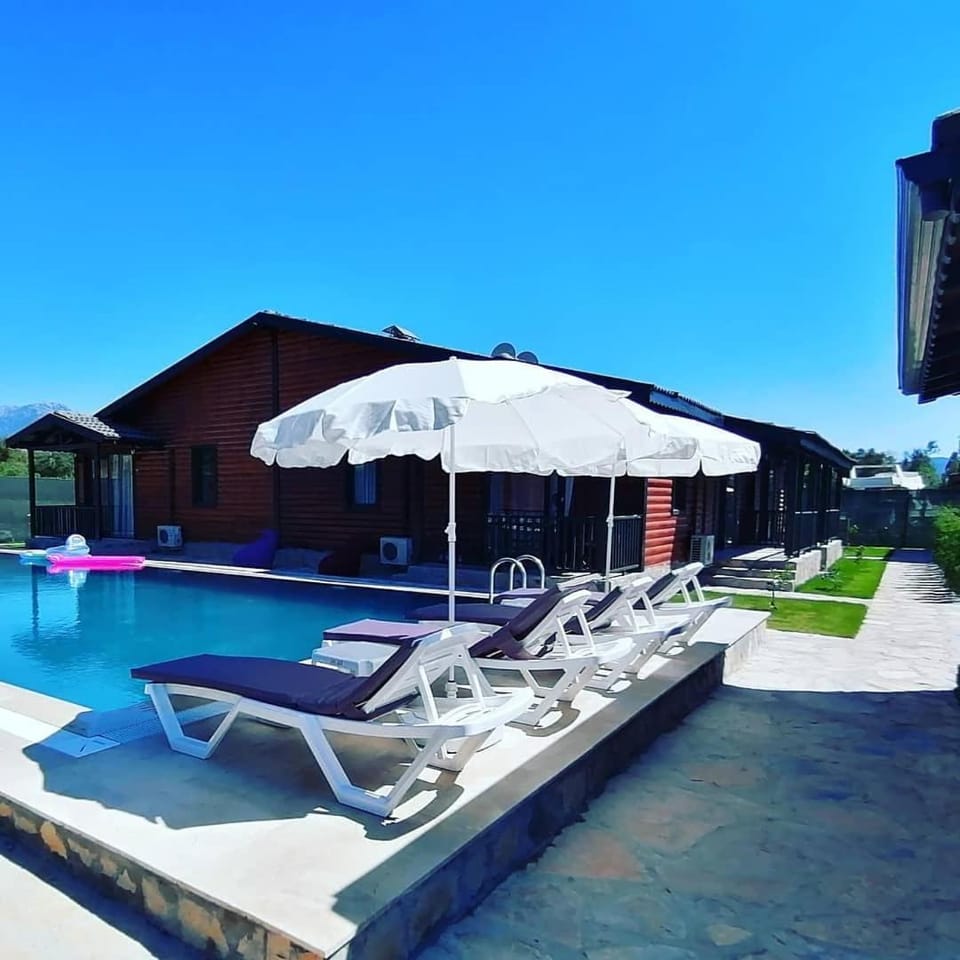 Swimming pool, sunbed