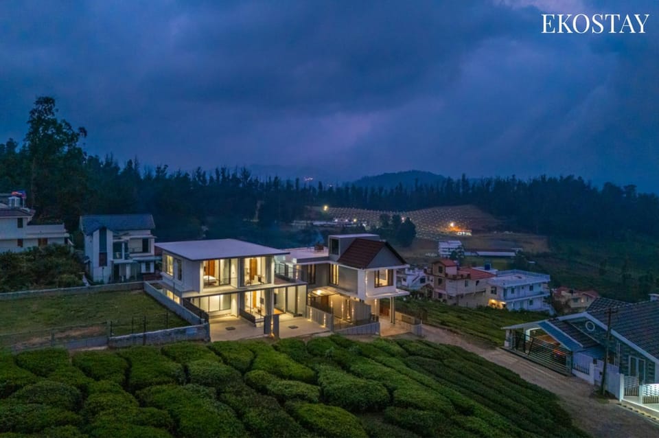 Property building, Night, Natural landscape, Mountain view