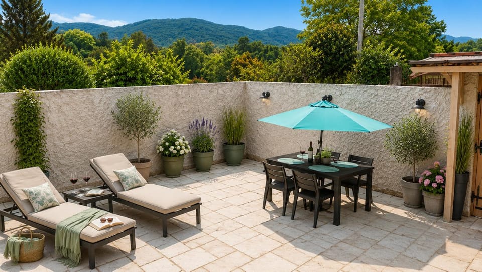 Patio, Day, Natural landscape, Garden, View (from property/room), Balcony/Terrace, Balcony/Terrace, sunbed