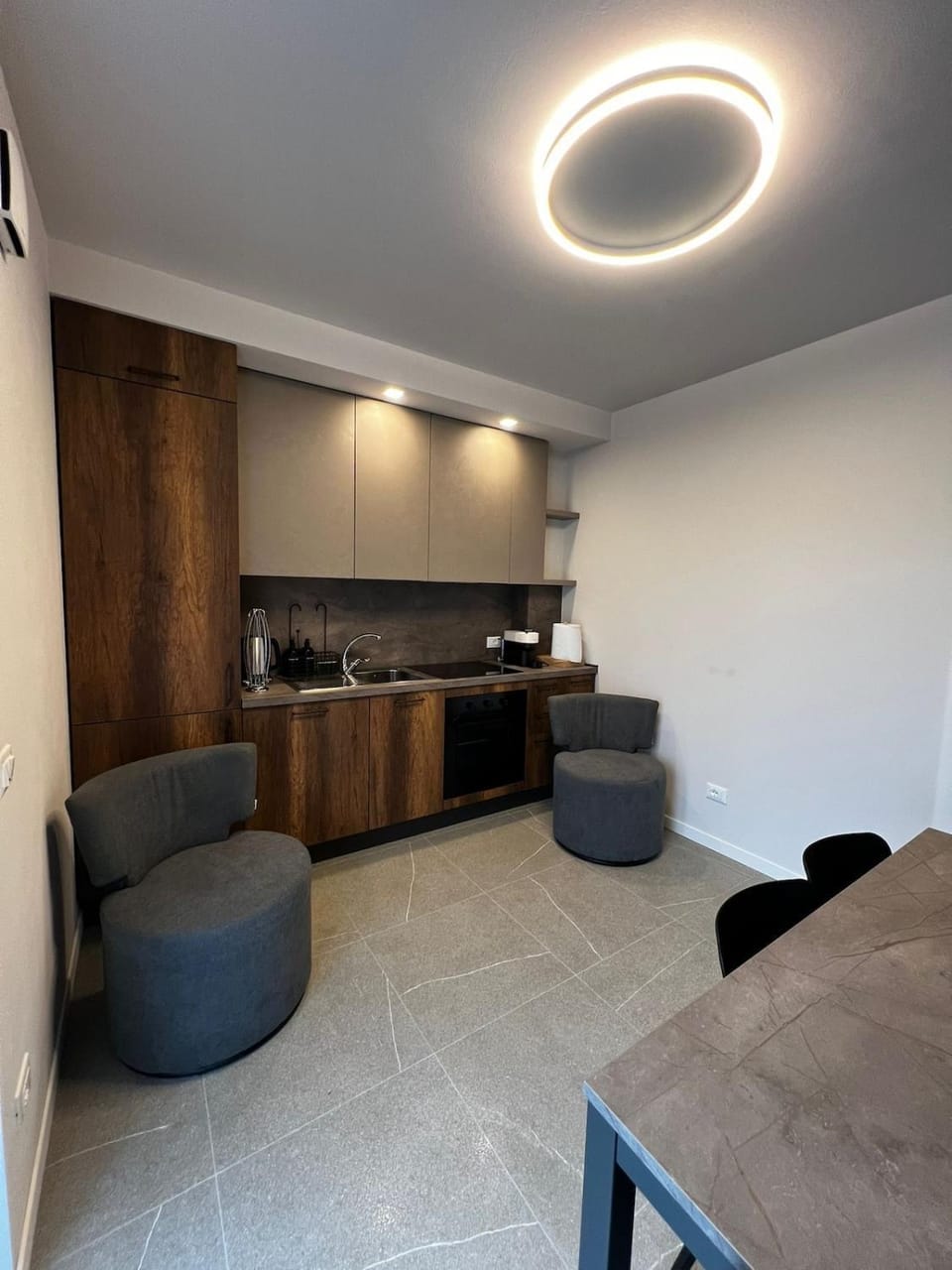 Kitchen or kitchenette, Living room, Dining area
