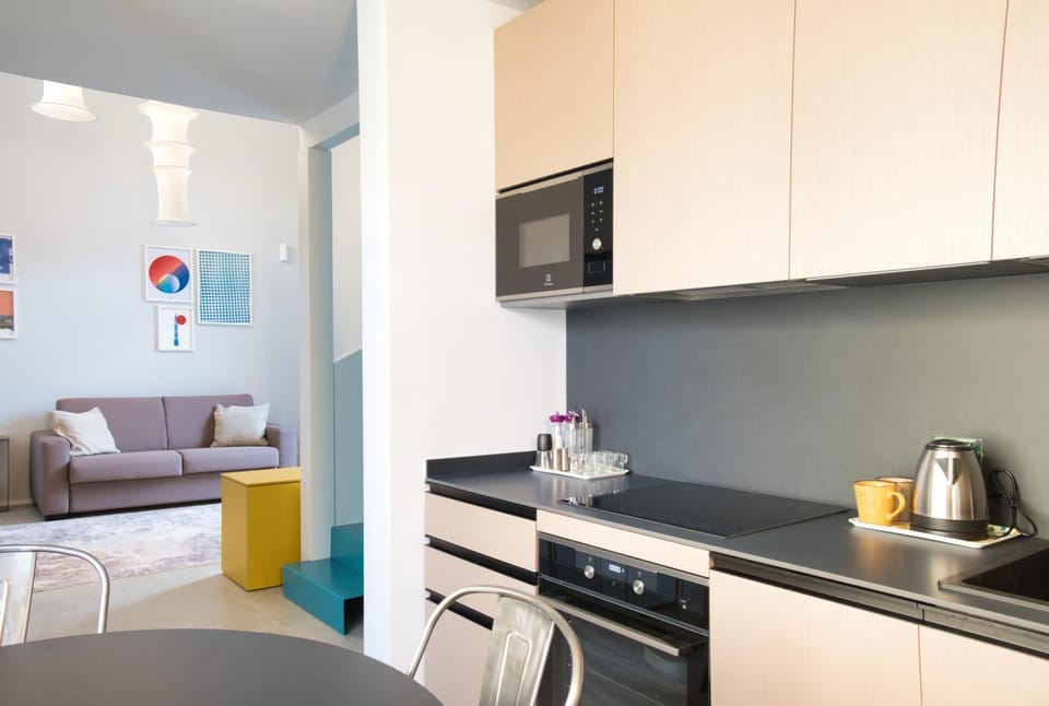 Living room, kitchen