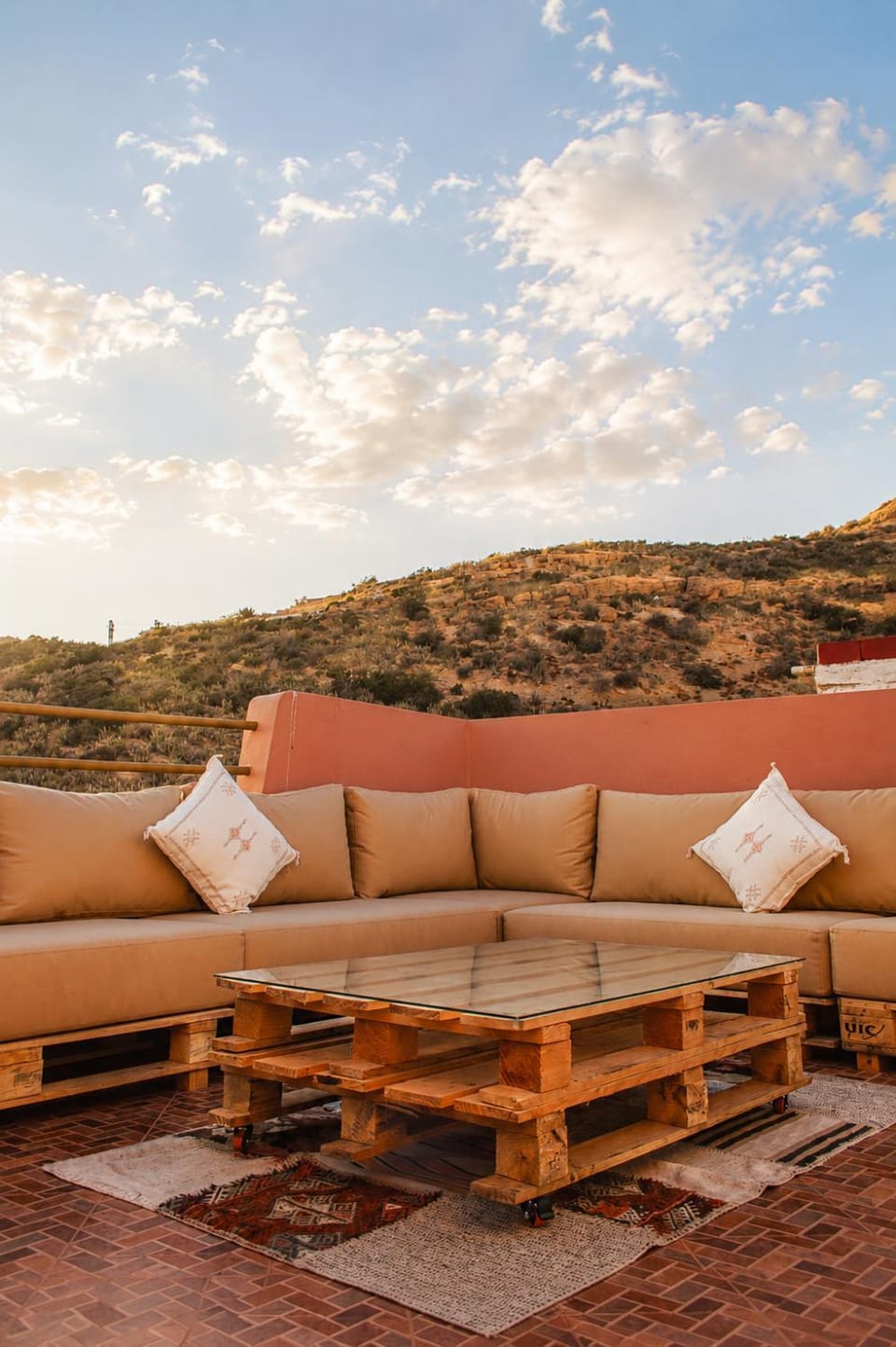 Patio, Day, Natural landscape, Living room, Seating area, Mountain view, Internal: Not applicable to any particular room