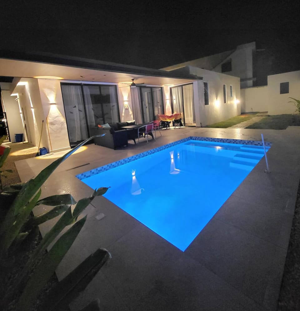 Property building, Night, Pool view, Swimming pool, Swimming pool