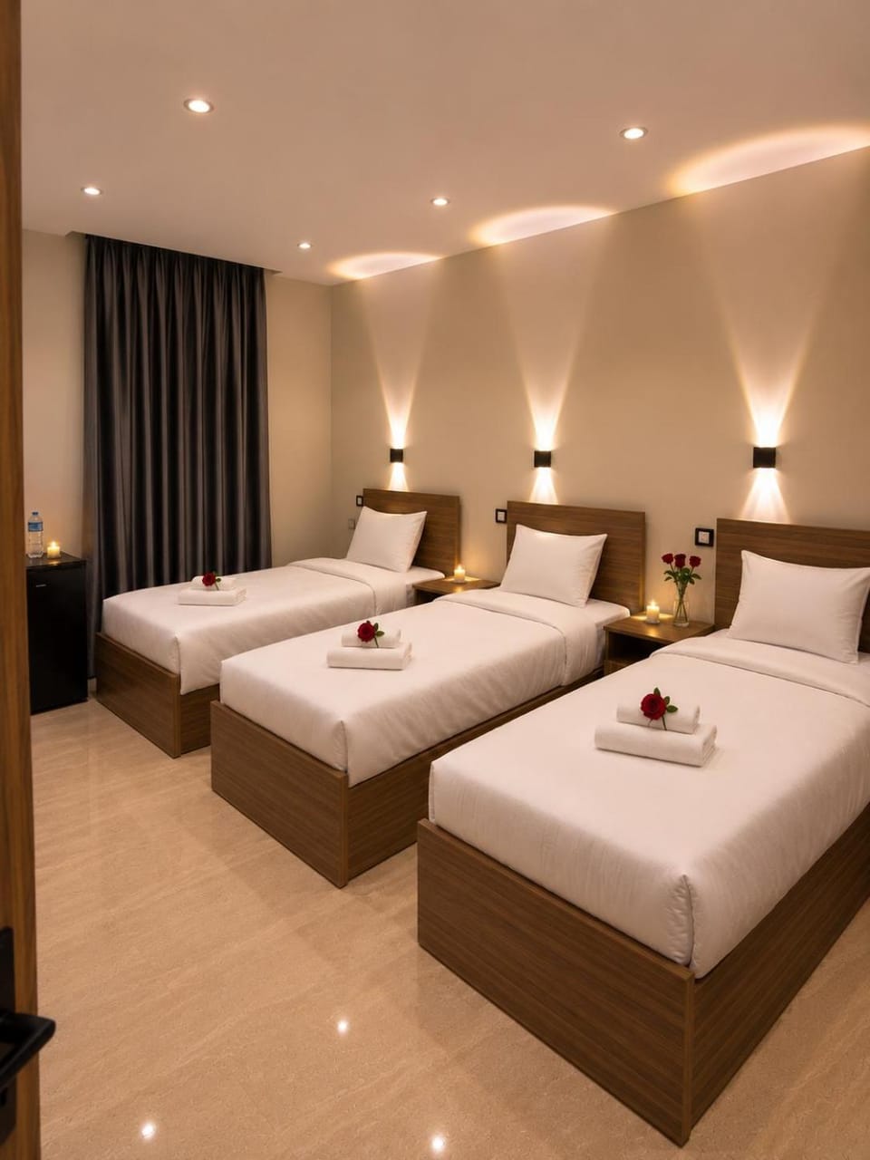 Bed, Photo of the whole room, Bedroom, towels