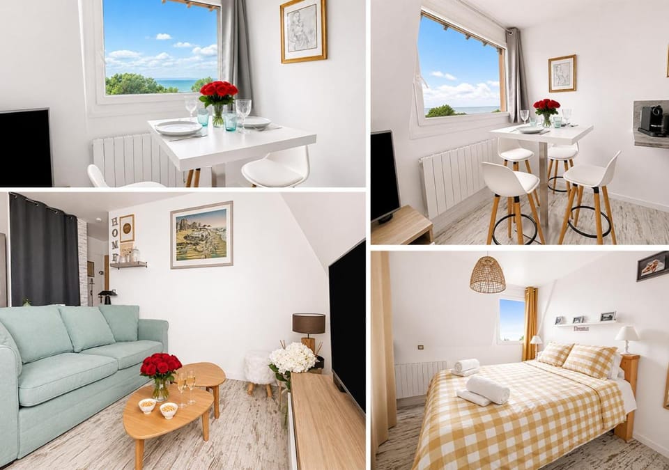 Charmant T2 cosy, vue mer et parking, plage à pied Apartment in Benerville-sur-Mer