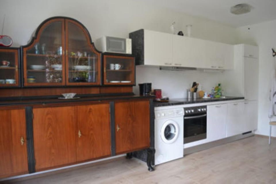 Kitchen or kitchenette, dishwasher, washing machine