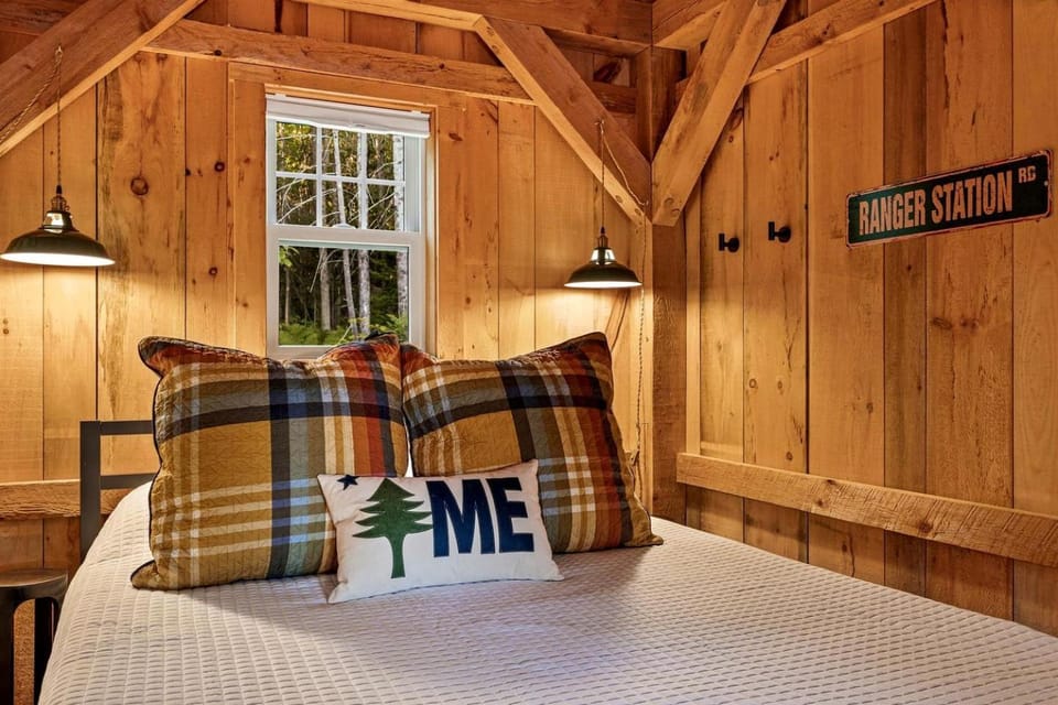 Peaceful Woodland Escape with Two Cabins, Firepit Nights & Hot Tubs in Bethel, Maine Cabin in Bethel
