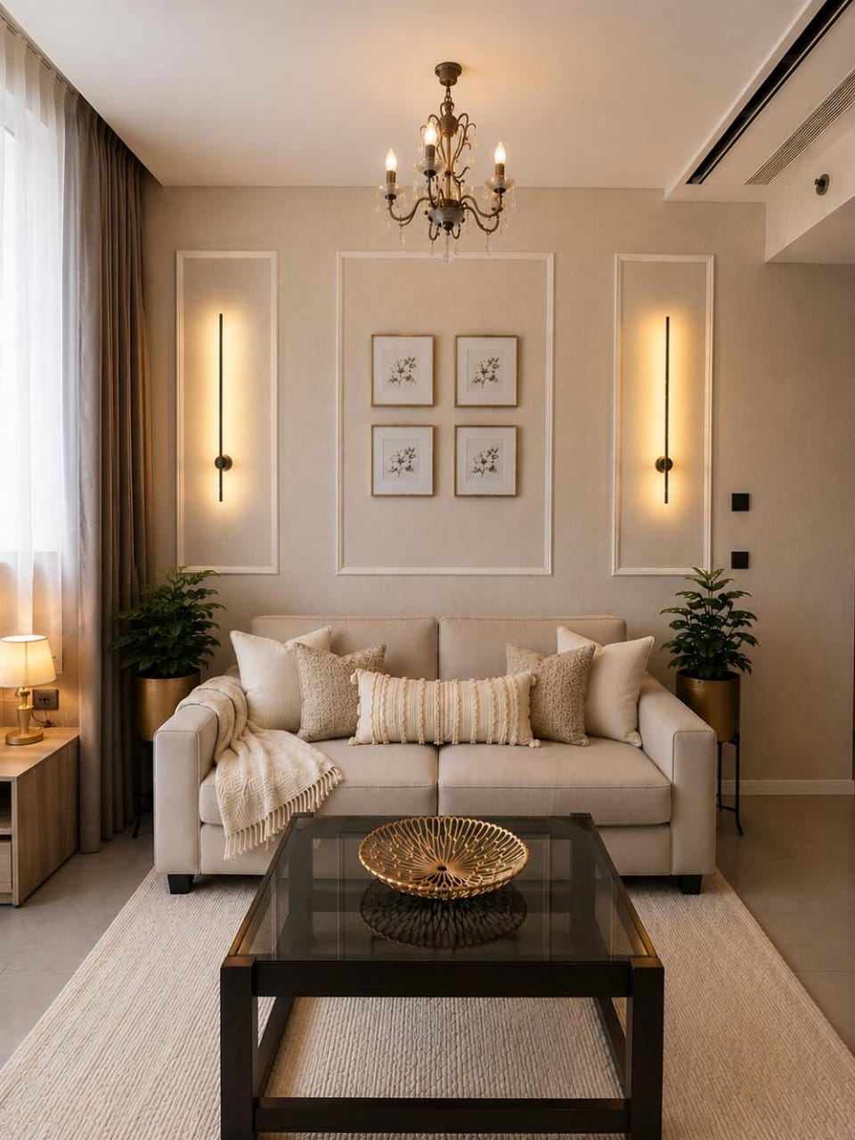 Five-Star Inspired Beige Luxe Suite Sunset View Apartment in Noida