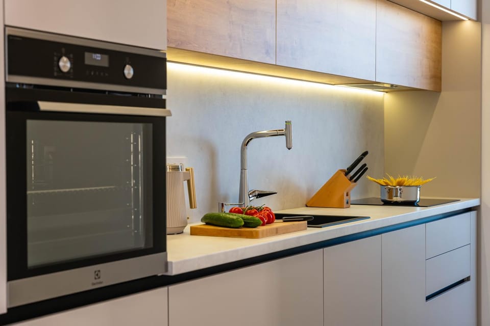 Kitchen or kitchenette, Food and drinks, dishwasher, oven, stove, toaster