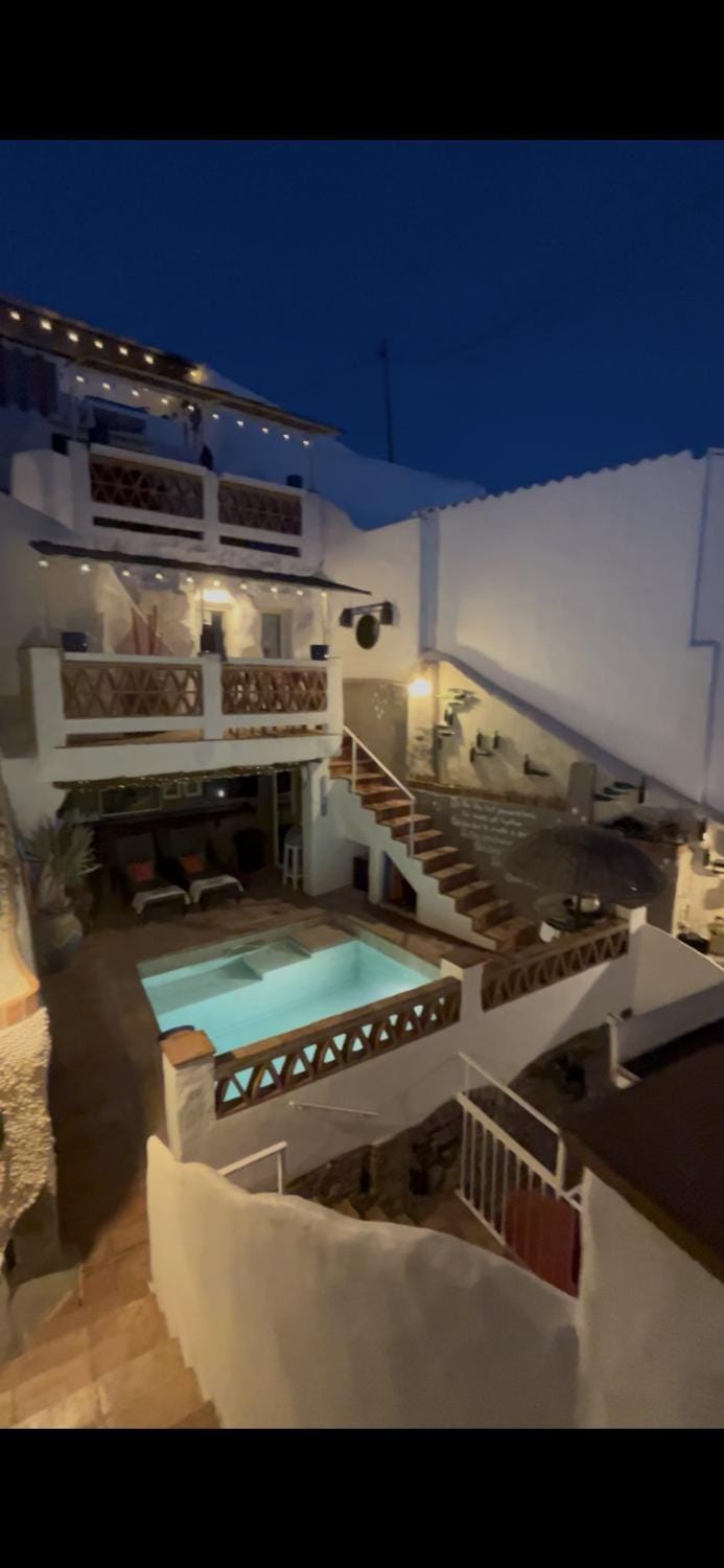 Night, Pool view, Swimming pool