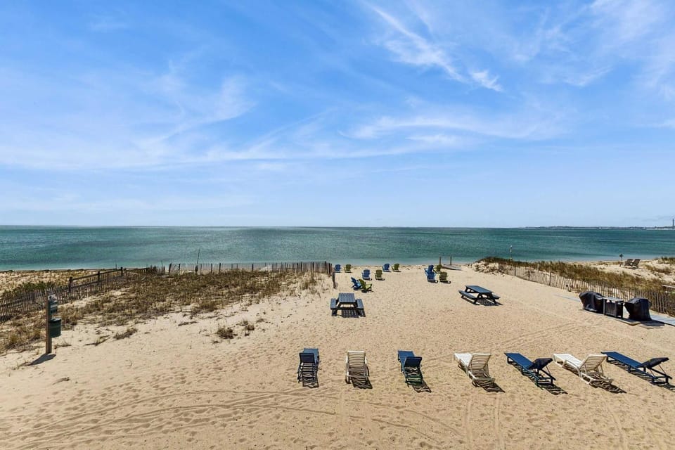 Oceanfront dream studio with full kitchen AC bay-view balcony & firepit Apartment in North Truro