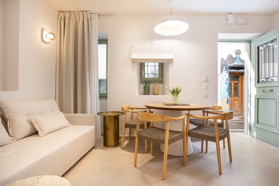 Property building, Living room, Dining area