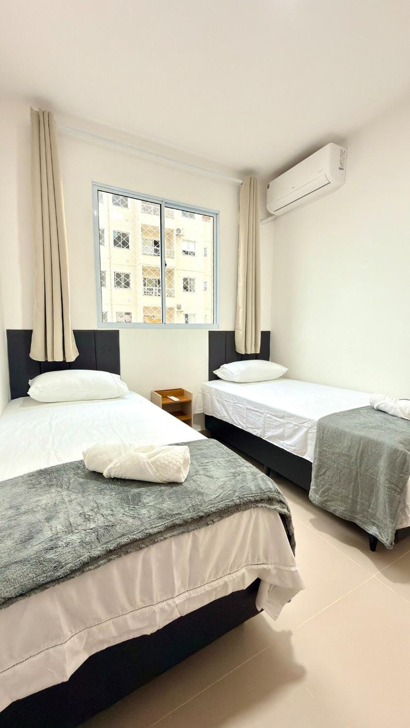 Bedroom, towels, air conditioner