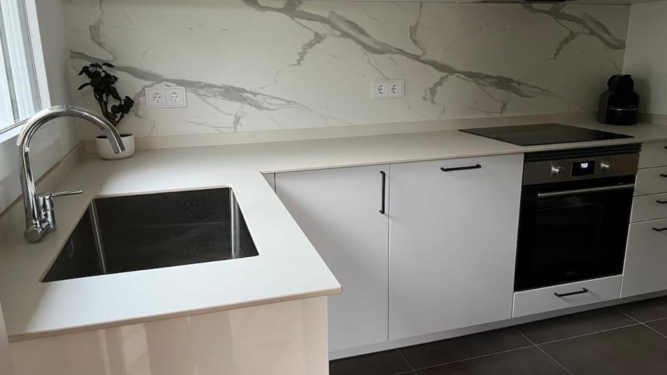 Kitchen or kitchenette, dishwasher, stove