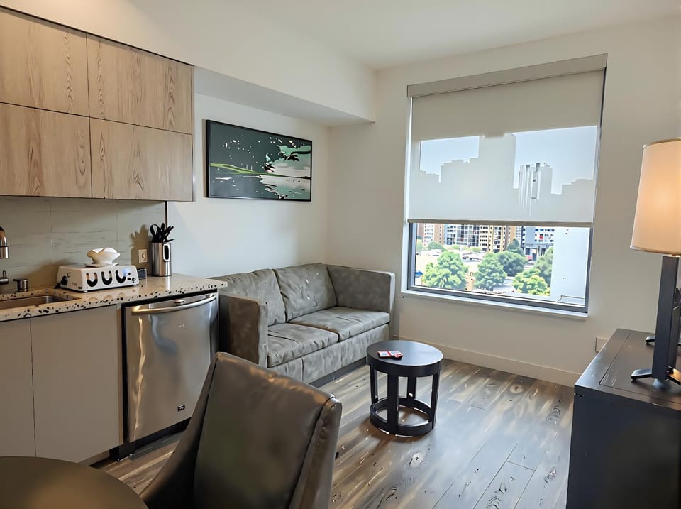 Living room, kitchen