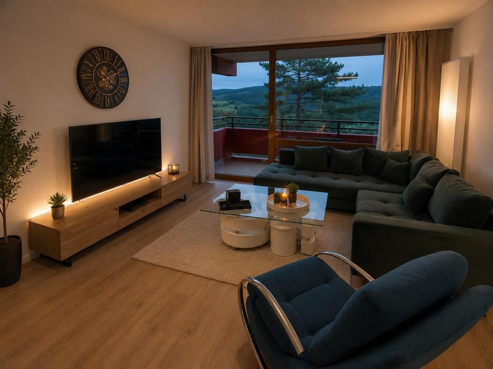 Taunusblick Spa Residence I Panorama Sky Balkon & Pool Apartment in Koblenz