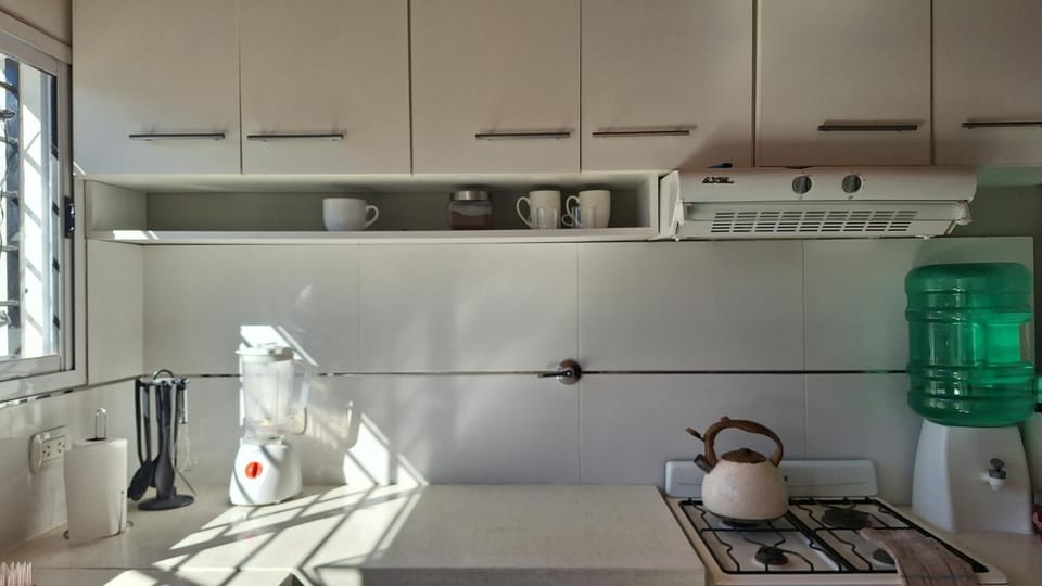 Kitchen or kitchenette, oven