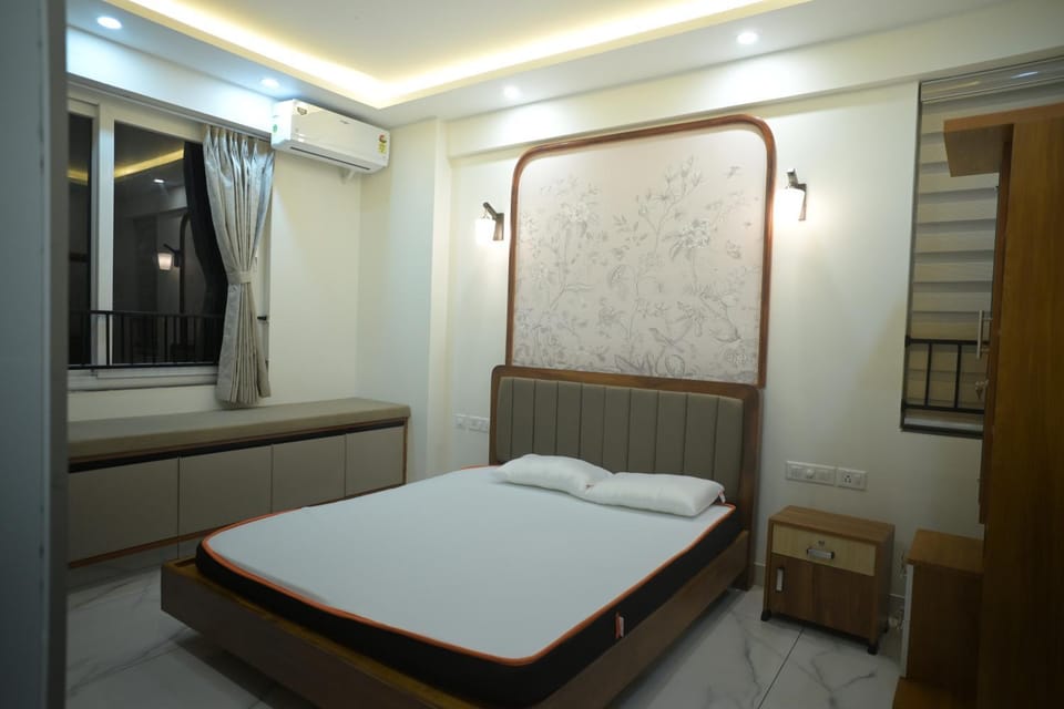 Bed, Bedroom, air conditioner