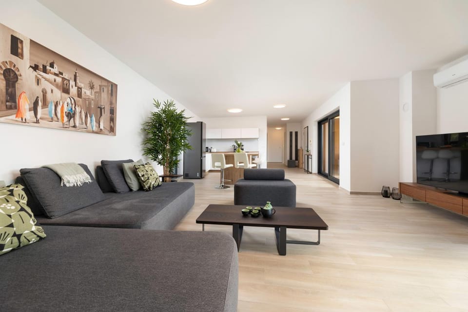 Living room, kitchen