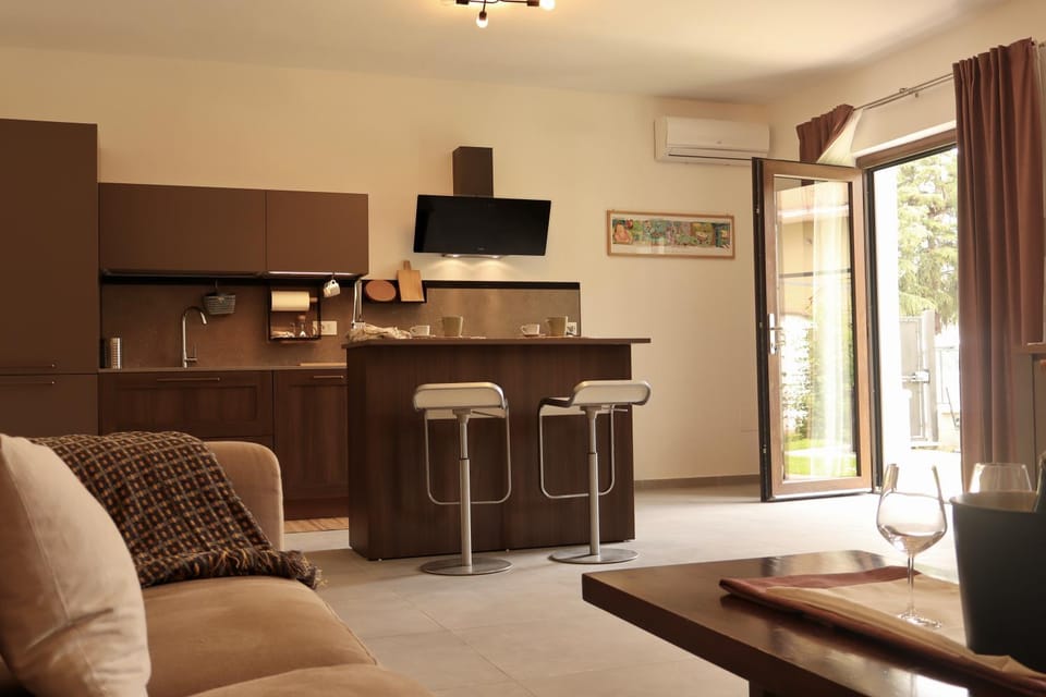 Kitchen or kitchenette, Living room, kitchen, air conditioner, air conditioner