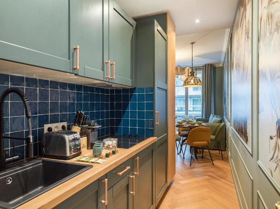 Kitchen or kitchenette, toaster