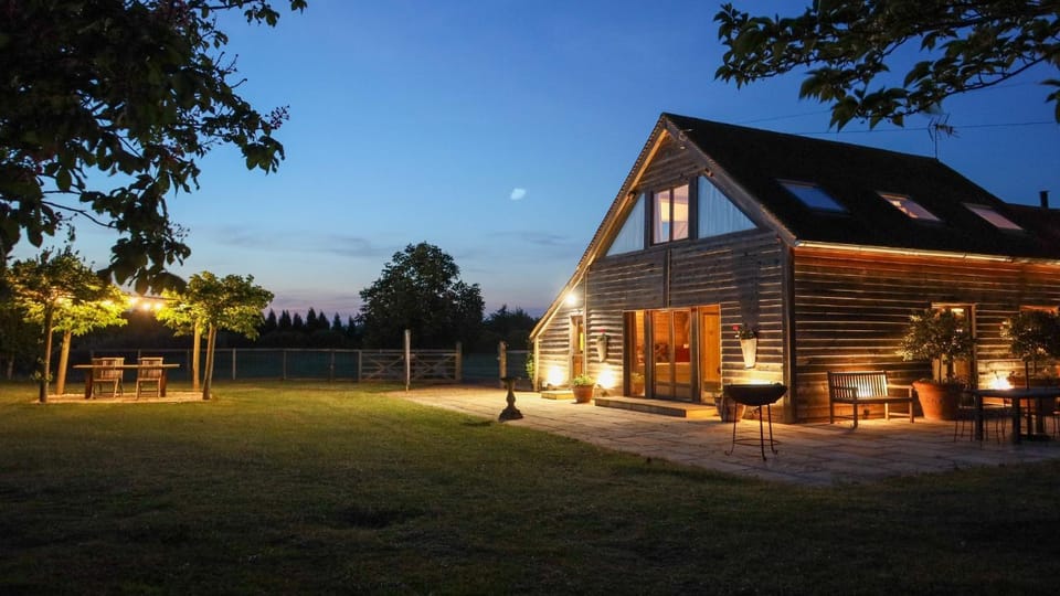 Property building, Night, Garden, Garden view