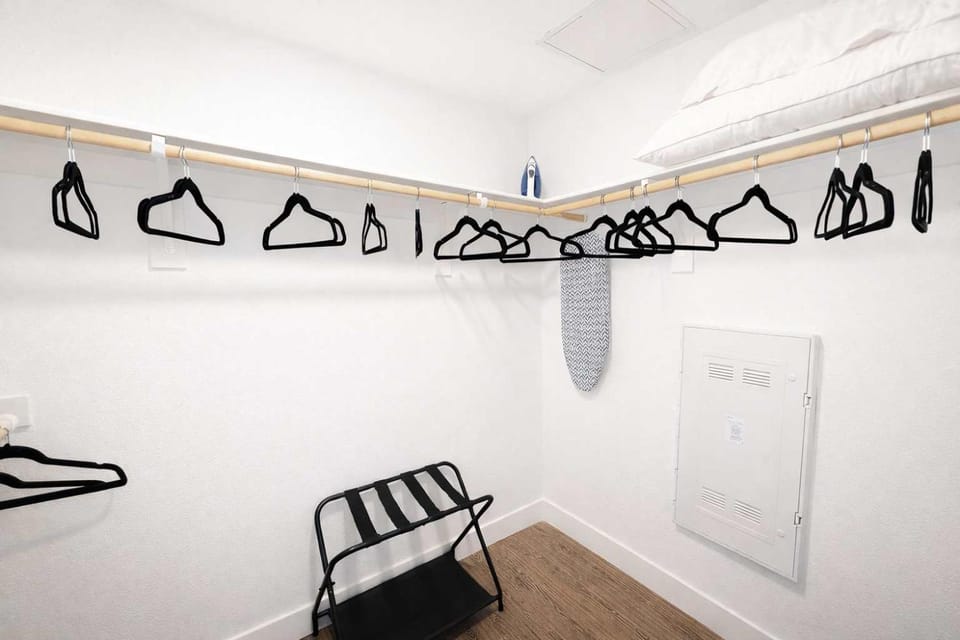 furniture, towels, wardrobe