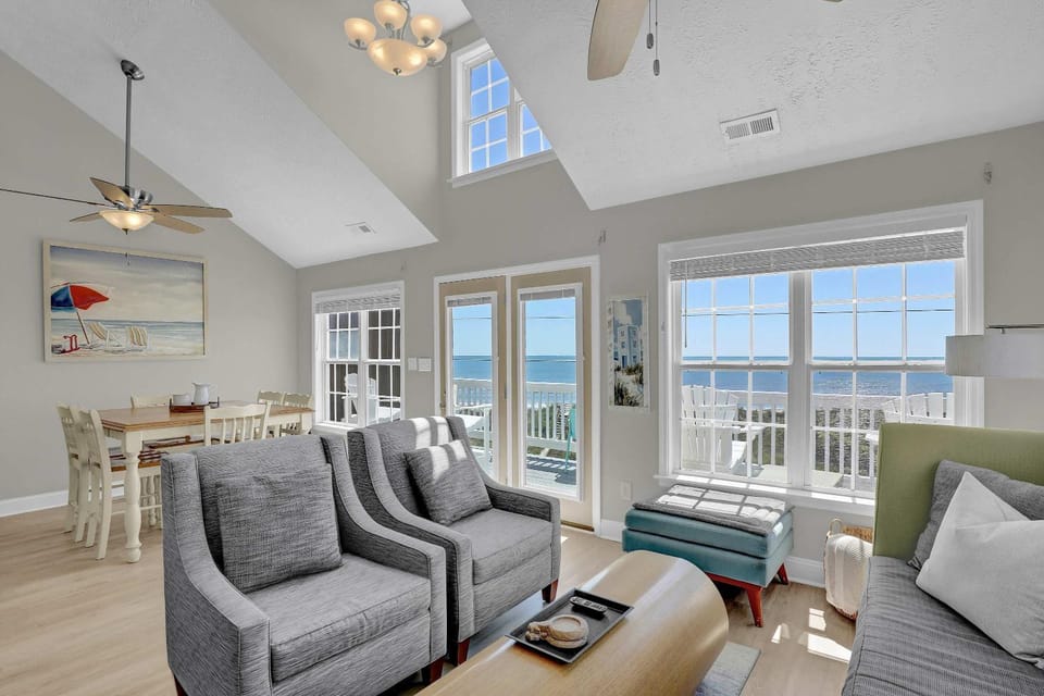 Oceanfront with Private Beach Access Sunset Views House in North Topsail Beach