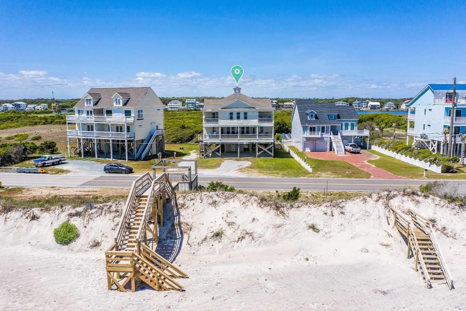 Oceanfront Pet Friendly with Private Pool and Hot Tub House in North Topsail Beach