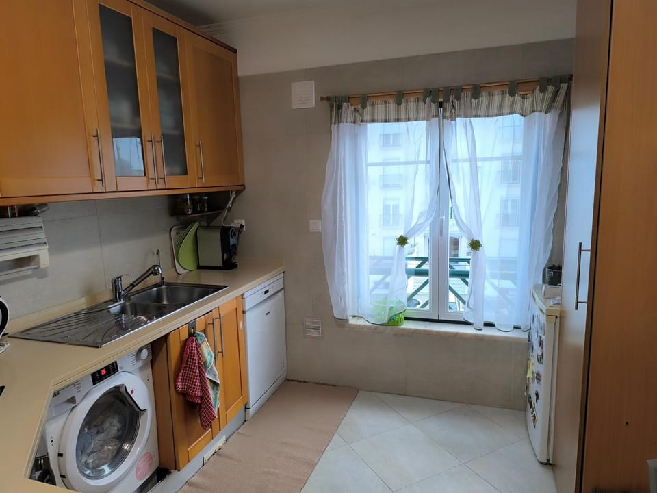 Kitchen or kitchenette, dishwasher, stove, toaster, washing machine, dryer, kitchen