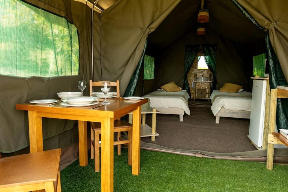 Scenic Safari Glamping Escape with Cávado River Views near Peneda-Gerês in Ventosa, Portugal Luxury tent in Viana do Castelo District, Portugal