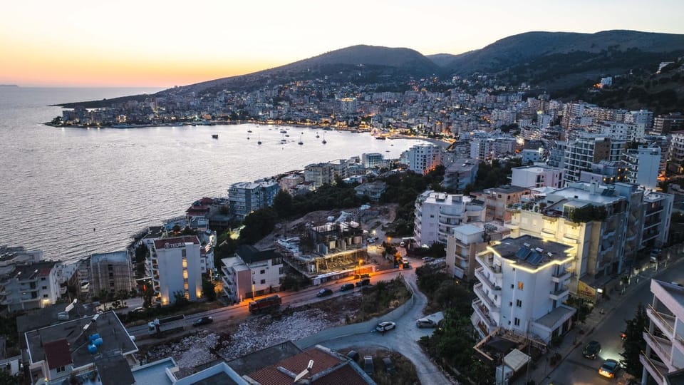 Neighbourhood, Bird's eye view, City view, Location, Sunset
