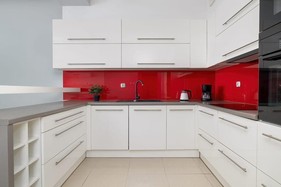 Kitchen or kitchenette, dishwasher, stove