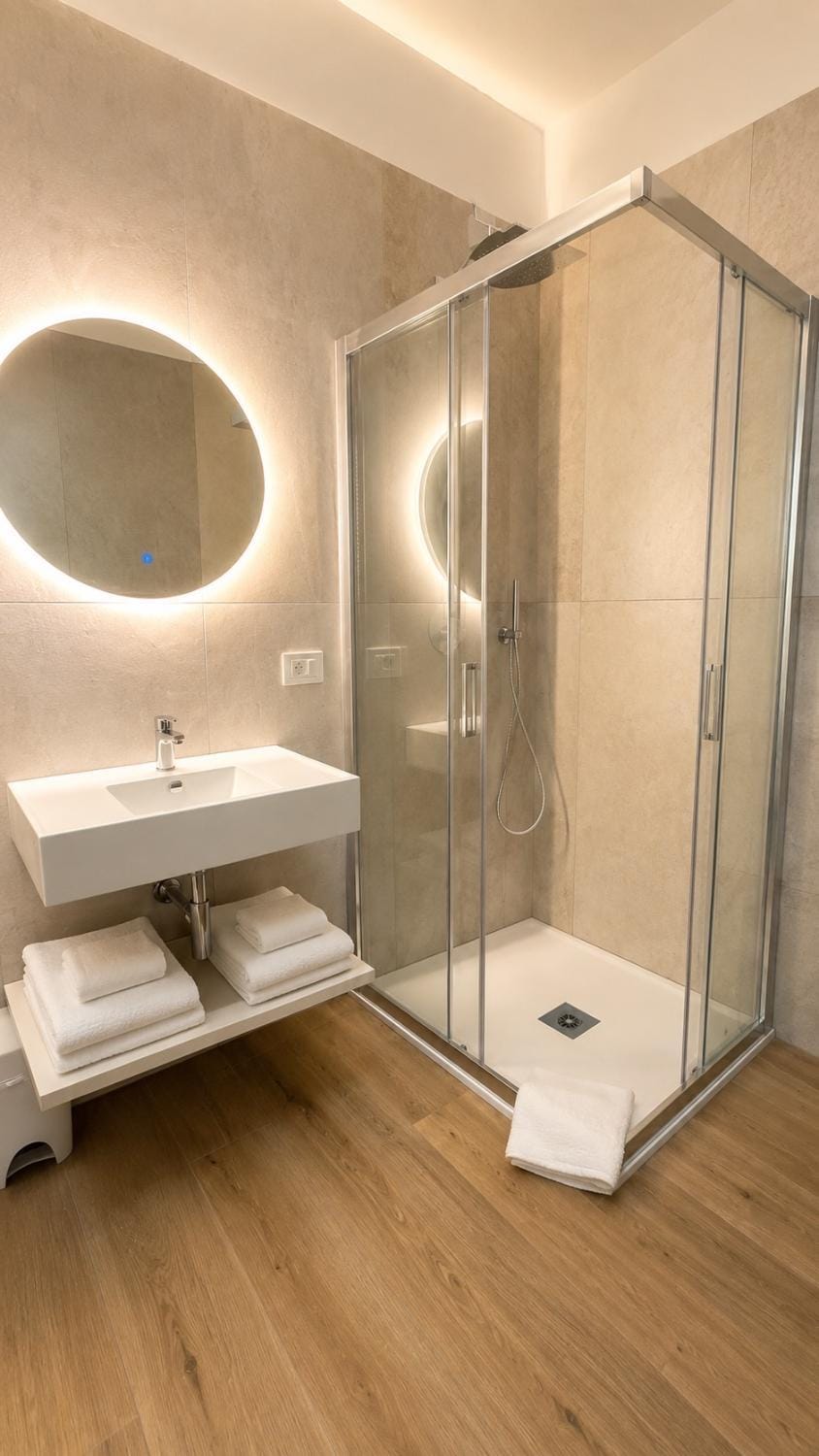 Shower, Toilet, towels