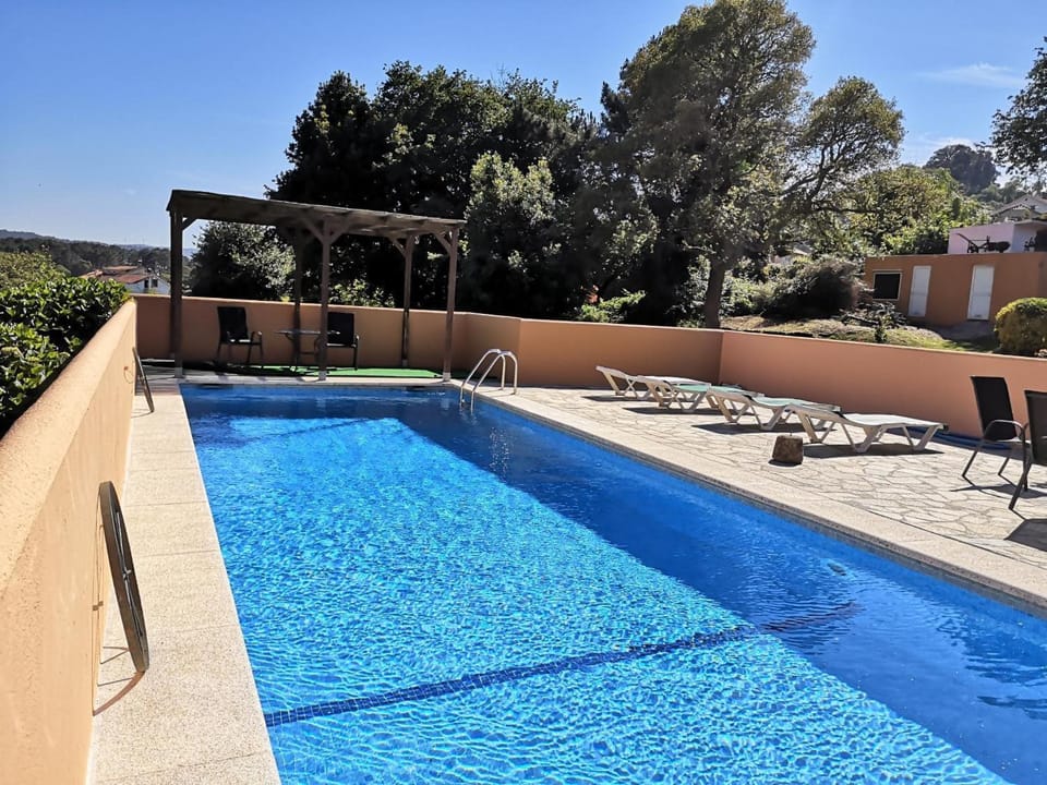 Property building, Living room, Swimming pool