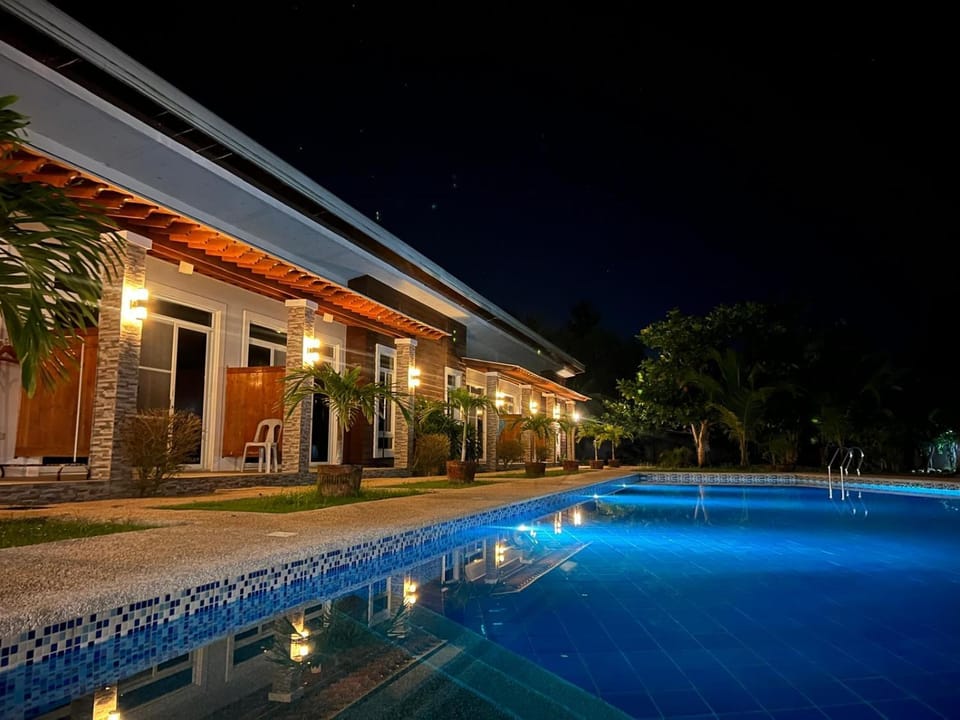 Night, Pool view, Swimming pool