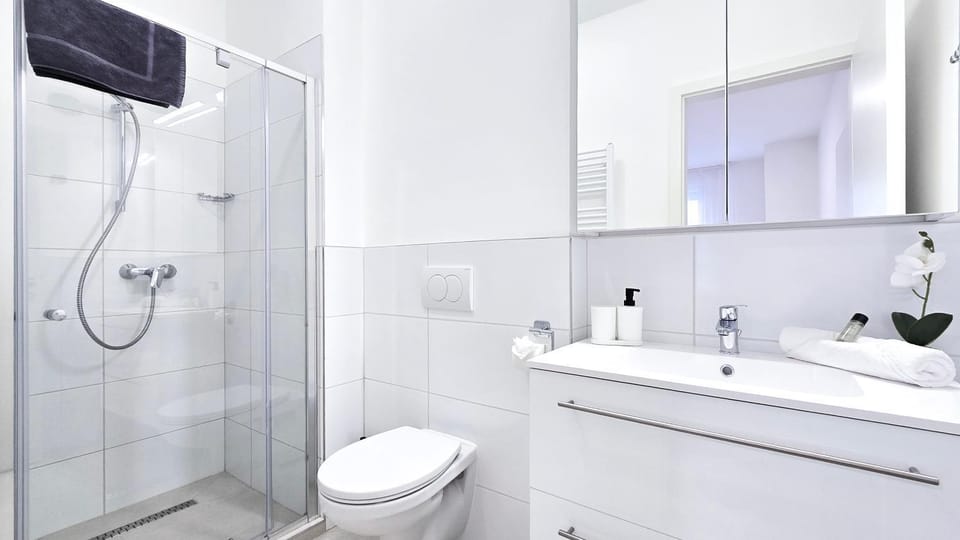 Shower, Toilet, Bathroom, towels