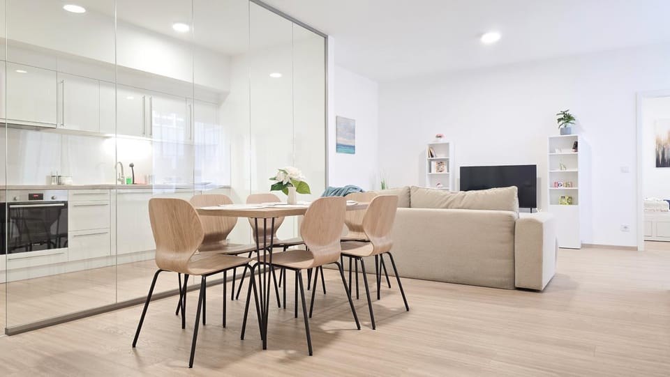 Kitchen or kitchenette, Living room, Seating area